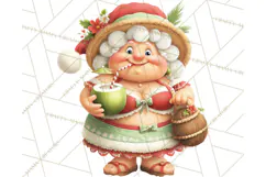Tropical Santa Clipart Beach Christmas Clip Art Holiday PNG Product Image 5