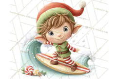Tropical Santa Clipart Beach Christmas Clip Art Holiday PNG Product Image 5