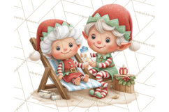 Tropical Santa Clipart Beach Christmas Clip Art Holiday PNG Product Image 2