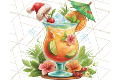 Tropical Santa Clipart Beach Christmas Clip Art Holiday PNG Product Image 4