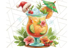 Tropical Santa Clipart Beach Christmas Clip Art Holiday PNG Product Image 4