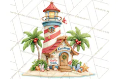 Tropical Santa Clipart Beach Christmas Clip Art Holiday PNG Product Image 5