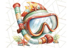 Tropical Santa Clipart Beach Christmas Clip Art Holiday PNG Product Image 4