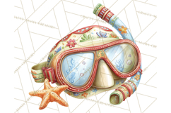 Tropical Santa Clipart Beach Christmas Clip Art Holiday PNG Product Image 5