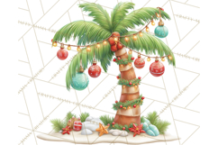 Tropical Santa Clipart Beach Christmas Clip Art Holiday PNG Product Image 2