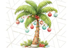 Tropical Santa Clipart Beach Christmas Clip Art Holiday PNG Product Image 4