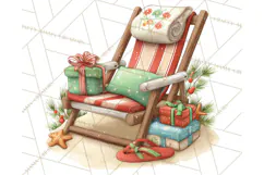 Tropical Santa Clipart Beach Christmas Clip Art Holiday PNG Product Image 5