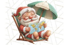 Tropical Santa Clipart Beach Christmas Clip Art Holiday PNG Product Image 3