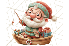 Tropical Santa Clipart Beach Christmas Clip Art Holiday PNG Product Image 3