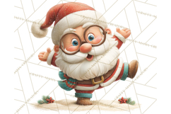 Tropical Santa Clipart Beach Christmas Clip Art Holiday PNG Product Image 2