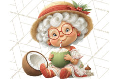 Tropical Santa Clipart Beach Christmas Clip Art Holiday PNG Product Image 4