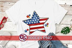 American Flag Star Sublimation PNG | July 4th PNG Product Image 1