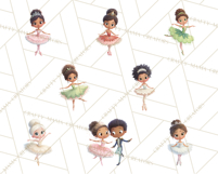 Diverse Ballerina Nutcracker Clipart PNG Product Image 11