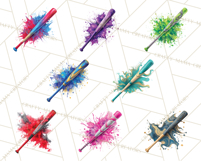 Baseball Clipart PNG with Team Color Paint Splash Background Product Image 5