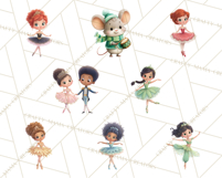 Diverse Ballerina Nutcracker Clipart PNG Product Image 16