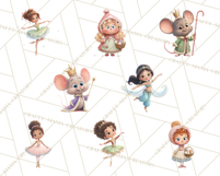 Diverse Ballerina Nutcracker Clipart PNG Product Image 3