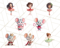 Diverse Ballerina Nutcracker Clipart PNG Product Image 5