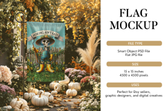 Fall PSD Smart Object 12 x 18 Garden Flag Mockup Product Image 2