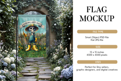 Garden Flag Mockup, PSD Smart Object File Product Image 2