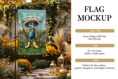 Autumn Garden Flag Mockup, PSD Smart Object Product Image 2