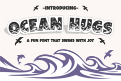 Ocean Hugs Cute Sea Life Font with Waves &amp; Dolphins Product Image 1