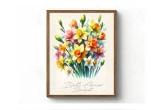 Watercolor Birth Flower Bouquet Product Image 1