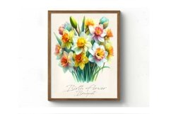 Watercolor Birth Flower Bouquet Product Image 1