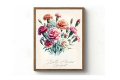 Watercolor Birth Flower Bouquet Product Image 1