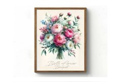 Watercolor Birth Flower Bouquet Product Image 1