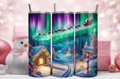 Santa Flying With His Reindeer Tumbler Product Image 1