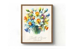 Watercolor Birth Flower Bouquet Product Image 1