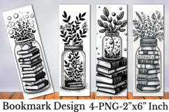 Printable Book Jar Coloring Bookmarks Product Image 1