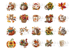 441 Embroidery Fall Autumn Clipart Bundle Product Image 5