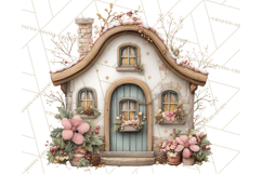 Cozy Christmas Village Window Clipart PNG for Crafts Product Image 2