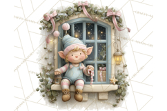 Cozy Christmas Village Window Clipart PNG for Crafts Product Image 5