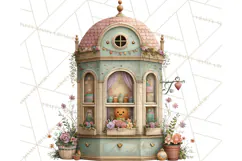 Cozy Christmas Village Window Clipart PNG for Crafts Product Image 4