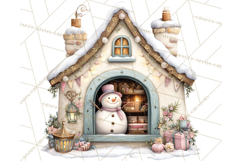 Cozy Christmas Village Window Clipart PNG for Crafts Product Image 3