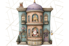 Cozy Christmas Village Window Clipart PNG for Crafts Product Image 5