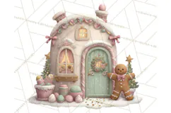 Cozy Christmas Village Window Clipart PNG for Crafts Product Image 3