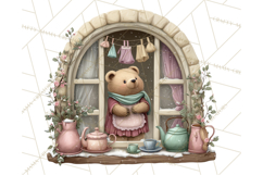 Cozy Christmas Village Window Clipart PNG for Crafts Product Image 2