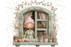 Cozy Christmas Village Window Clipart PNG for Crafts Product Image 4