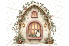 Cozy Christmas Village Window Clipart PNG for Crafts Product Image 5