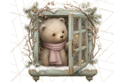 Cozy Christmas Village Window Clipart PNG for Crafts Product Image 3