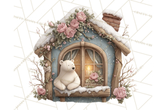 Cozy Christmas Village Window Clipart PNG for Crafts Product Image 5