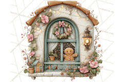 Cozy Christmas Village Window Clipart PNG for Crafts Product Image 5