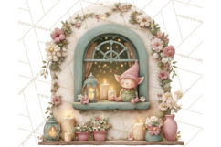 Cozy Christmas Village Window Clipart PNG for Crafts Product Image 3
