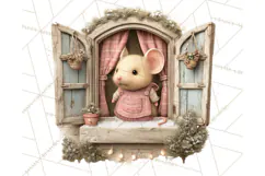 Cozy Christmas Village Window Clipart PNG for Crafts Product Image 5