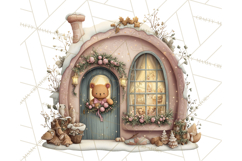 Cozy Christmas Village Window Clipart PNG for Crafts Product Image 2