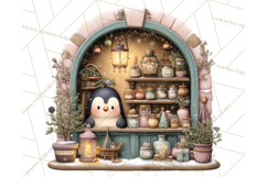 Cozy Christmas Village Window Clipart PNG for Crafts Product Image 3
