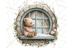 Cozy Christmas Village Window Clipart PNG for Crafts Product Image 4